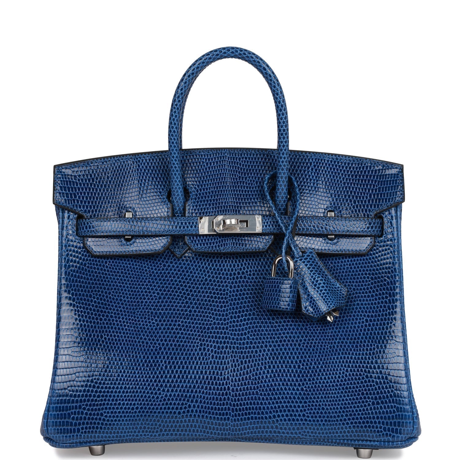 Hermes Birkin Bleu Saphir Lizard Palladium Hardware Handbag Travel Bag