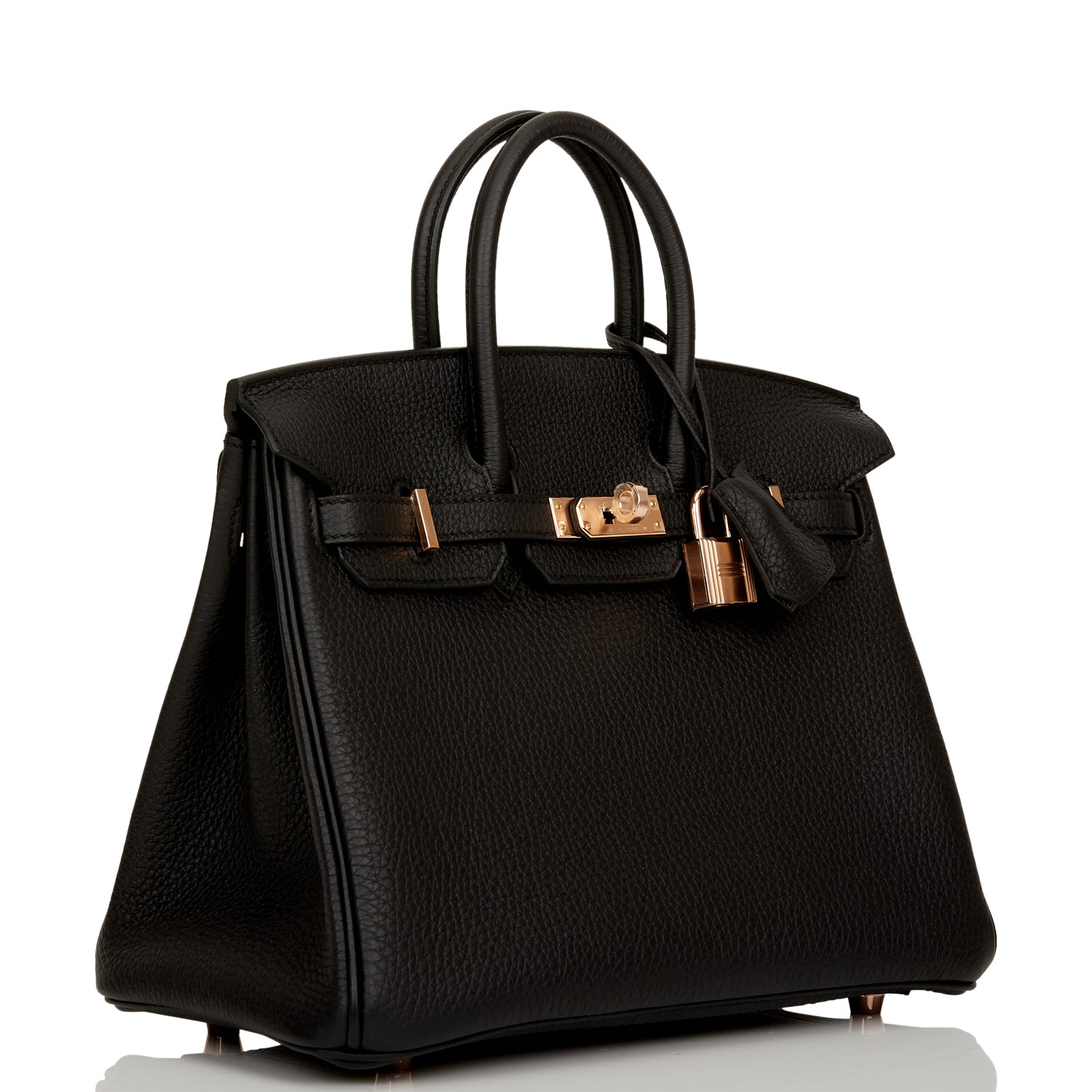 Hermes Birkin Togo Rose Hardware Handbag Black Gold Travel Bag 18