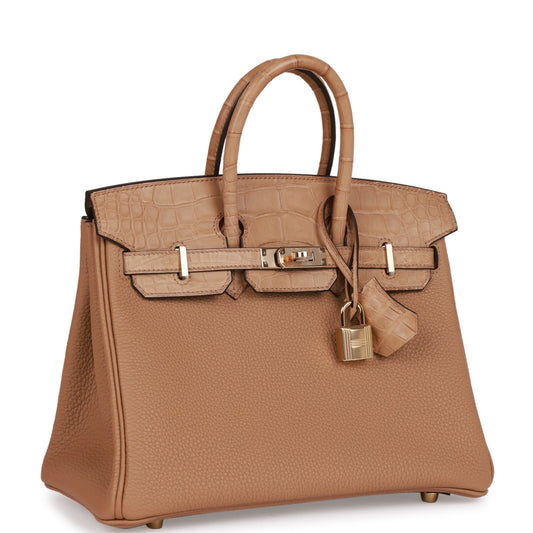 Hermes Birkin Chai Matte Alligator And Togo Touch Travel Bag