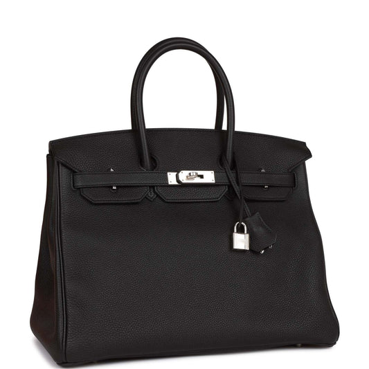Hermes Birkin Togo Palladium Hardware Handbag Black Travel Bag Hardware 11