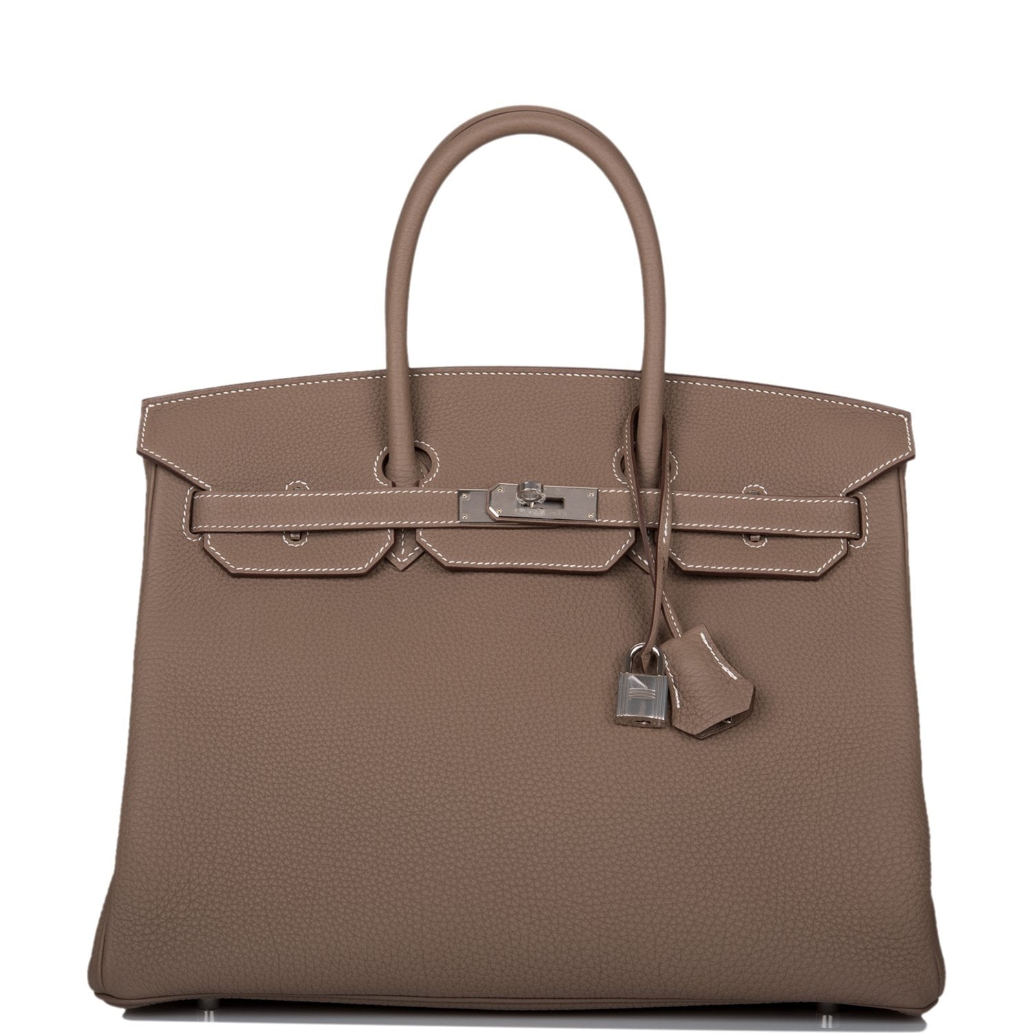Hermes Birkin Etoupe Togo Palladium Hardware Handbag Travel Bag