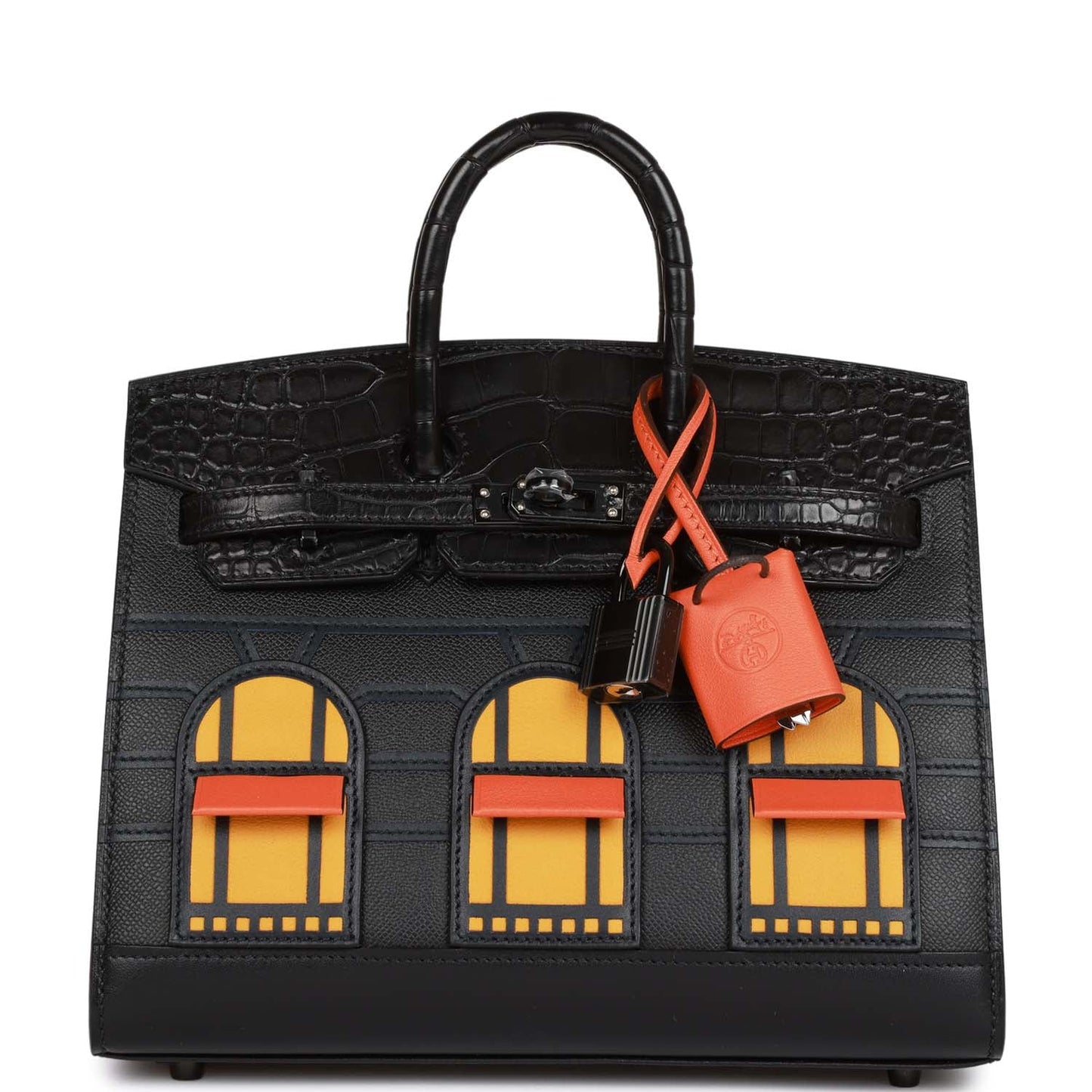 Hermes Sac Faubourg Birkin So Matte Alligator Hardware Black Travel Bag