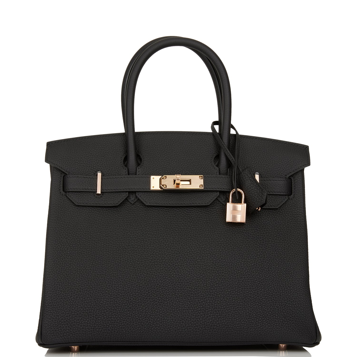 Hermes Birkin Togo Rose Hardware Handbag Black Gold Travel Bag Hardware 3