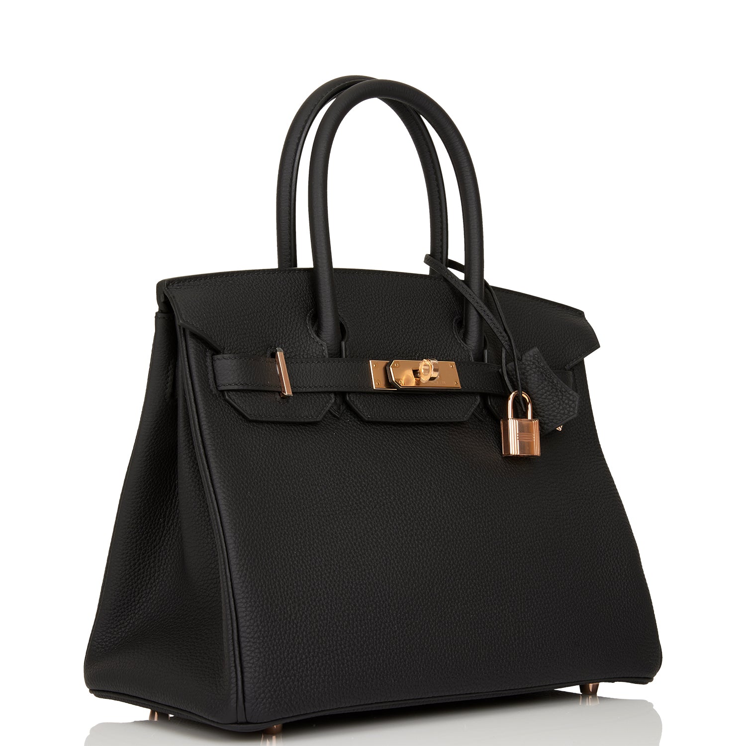 Hermes Birkin Togo Rose Hardware Handbag Black Gold Travel Bag Hardware 3