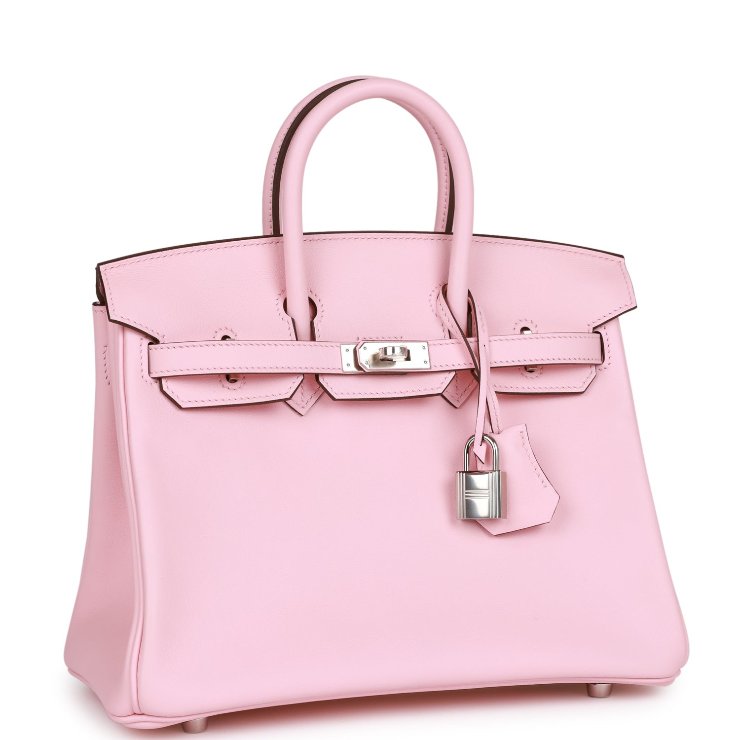 Hermes Birkin Rose Sakura Swift Palladium Hardware Handbag Travel Bag
