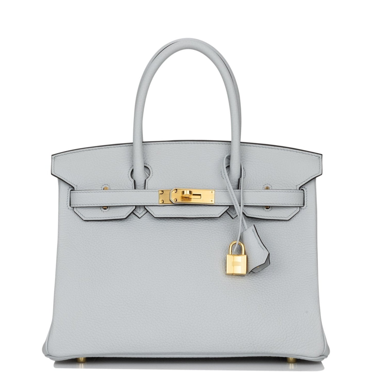 Hermes Birkin Bleu Pale Clemence Hardware Handbag Gold Travel Bag For Pw