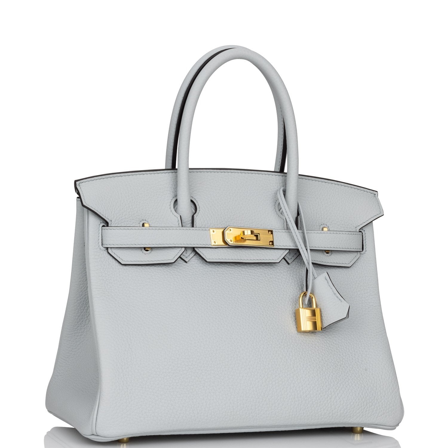 Hermes Birkin Bleu Pale Clemence Hardware Handbag Gold Travel Bag Gold Hardware