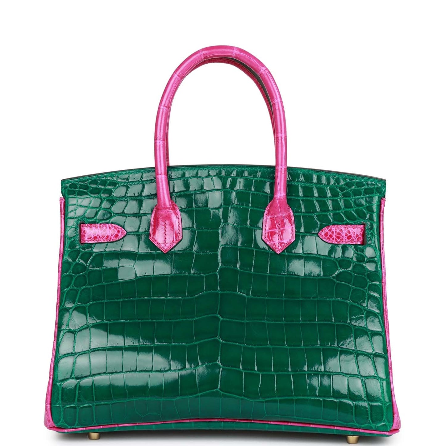 Hermes Special Order Hss Birkin Emerald And Rose Scheherazade Gold Travel Bag