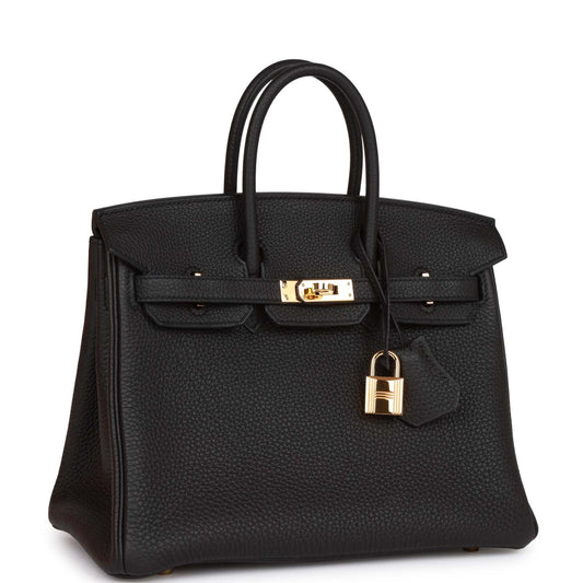 Hermes Birkin Togo Hardware Handbag Black Gold Travel Bag 45