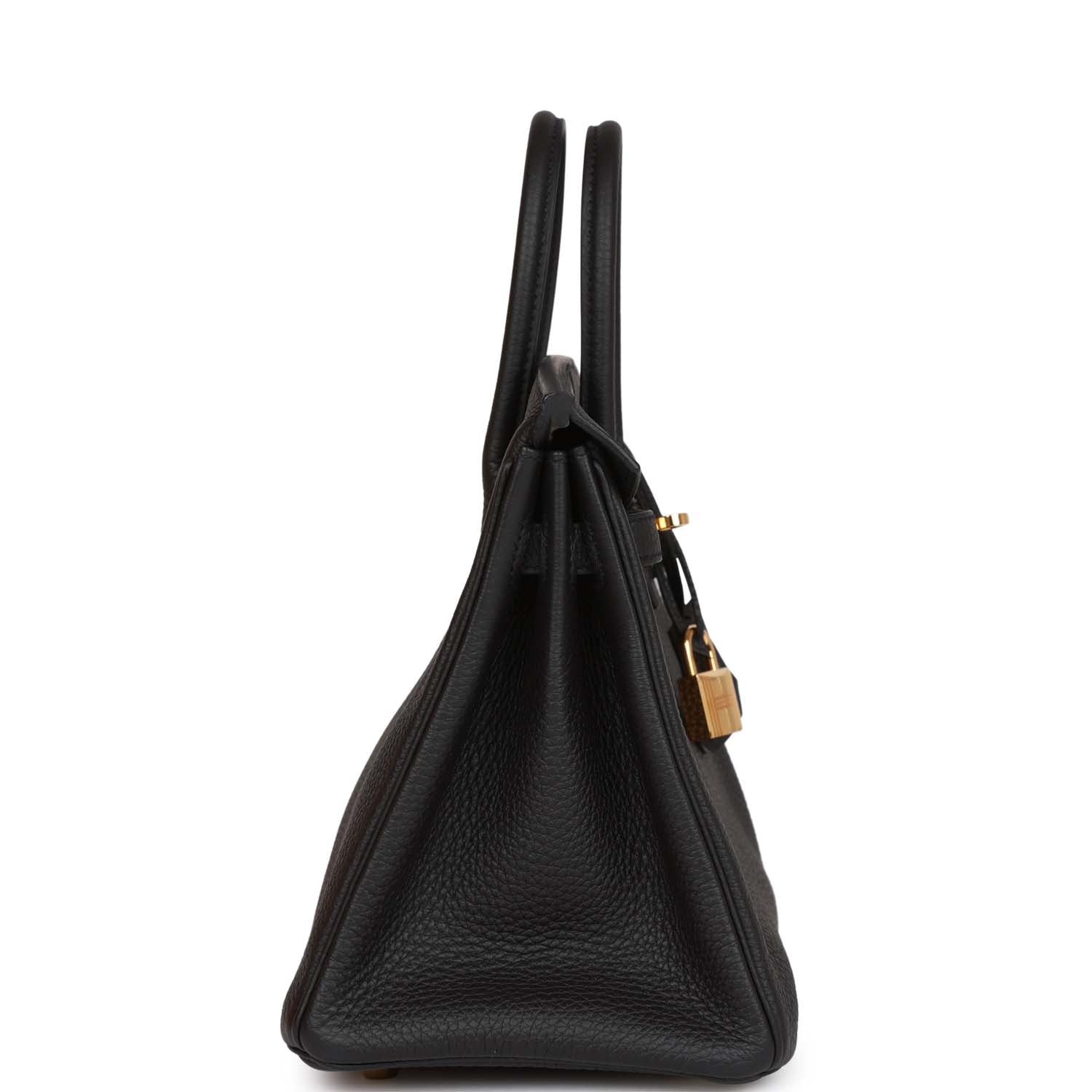 Hermes Birkin Togo Hardware Handbag Black Gold Travel Bag 45
