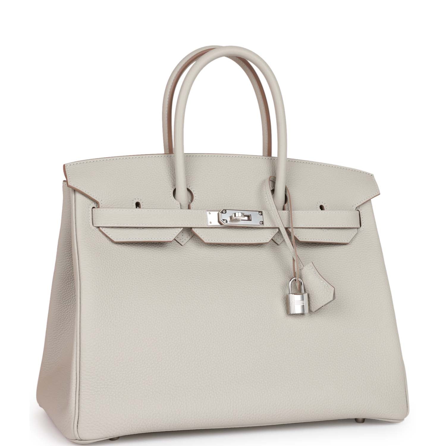 Hermes Birkin Gris Perle Togo Palladium Hardware Handbag Travel Bag