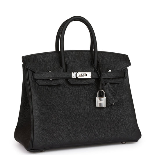 Hermes Birkin Togo Palladium Hardware Handbag Black Travel Bag 35