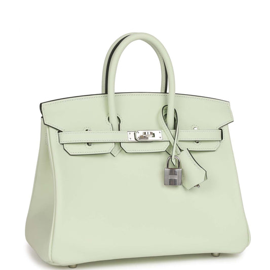 Hermes Birkin Vert Fizz Swift Palladium Hardware Handbag Travel Bag