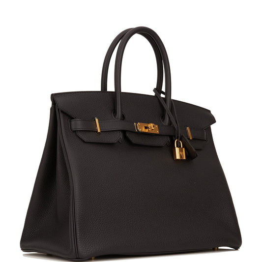 Hermes Birkin Togo Hardware Handbag Black Gold Travel Bag Hardware 5