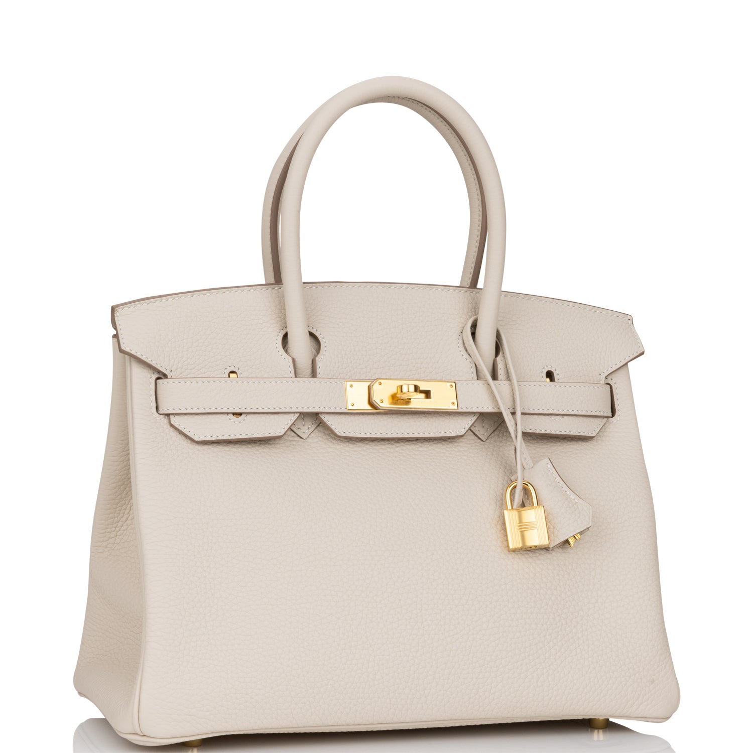 Hermes Birkin Craie Clemence Hardware Handbag Gold Travel Bag