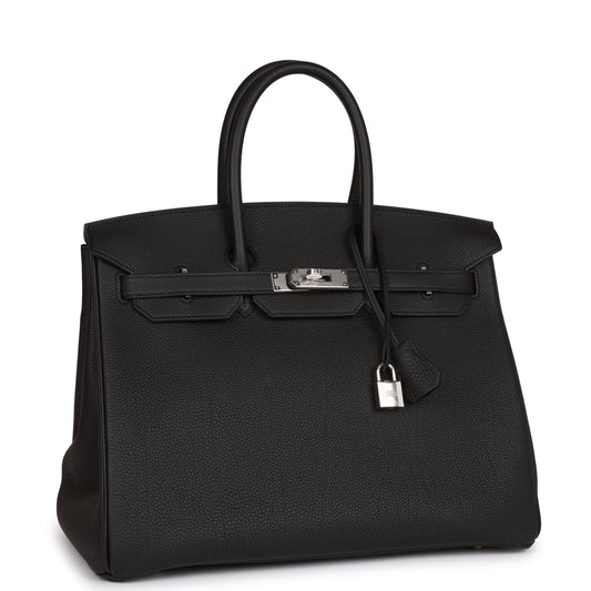 Hermes Birkin Togo Palladium Hardware Handbag Black Travel Bag Hardware 12