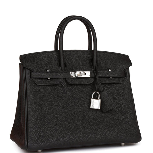 Hermes Birkin Togo Palladium Hardware Handbag Black Travel Bag 34