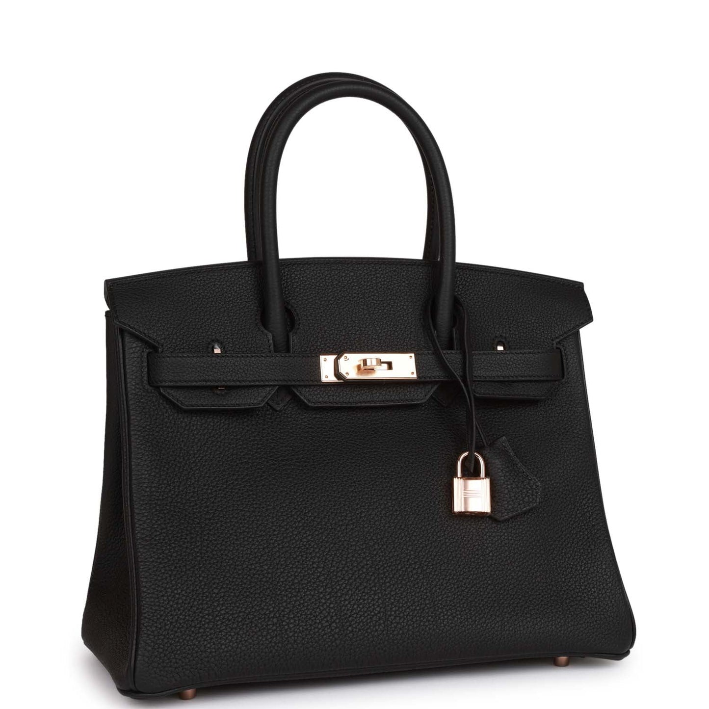 Hermes Birkin Togo Rose Hardware Handbag Black Gold Travel Bag Hardware 7