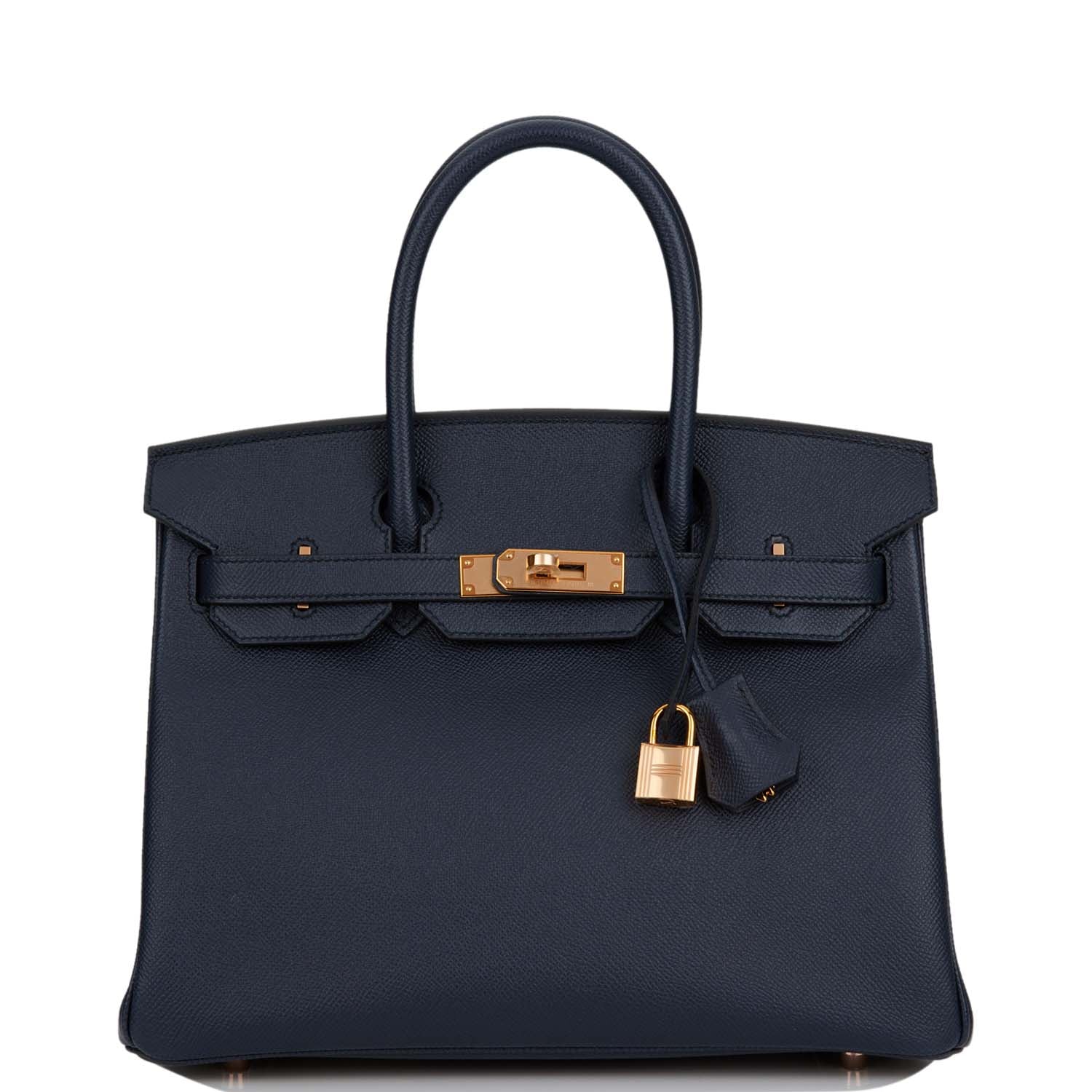 Hermes Birkin Bleu Indigo Epsom Rose Hardware Handbag Gold Travel Bag Hardware 1