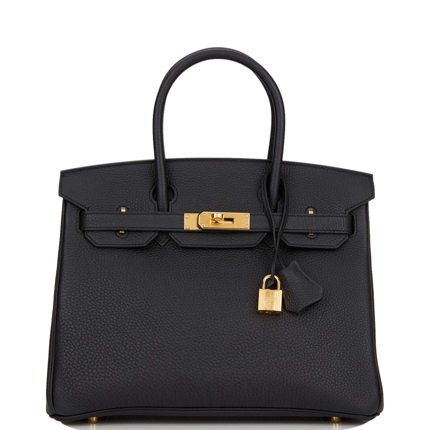 Hermes Birkin Togo Hardware Handbag Black Gold Travel Bag 36