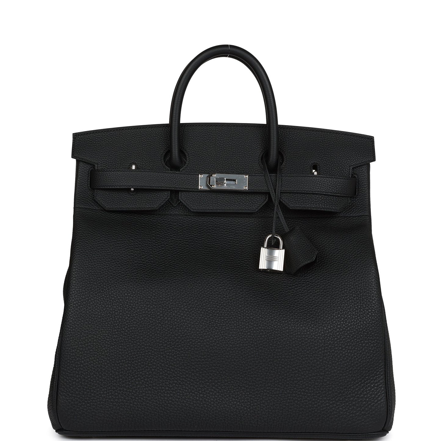 Hermes Hac Birkin Togo Palladium Hardware Travel Bag Black