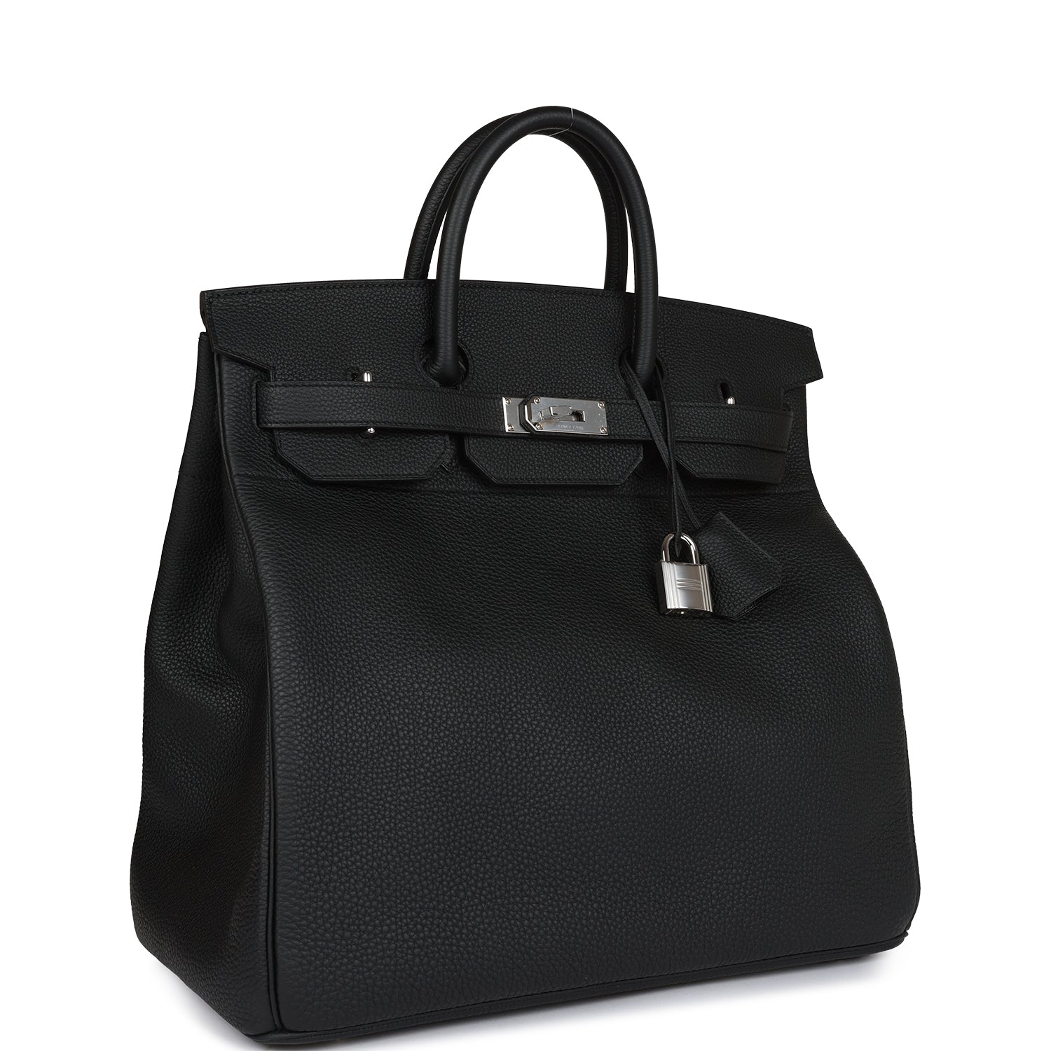 Hermes Hac Birkin Togo Palladium Hardware Travel Bag Black