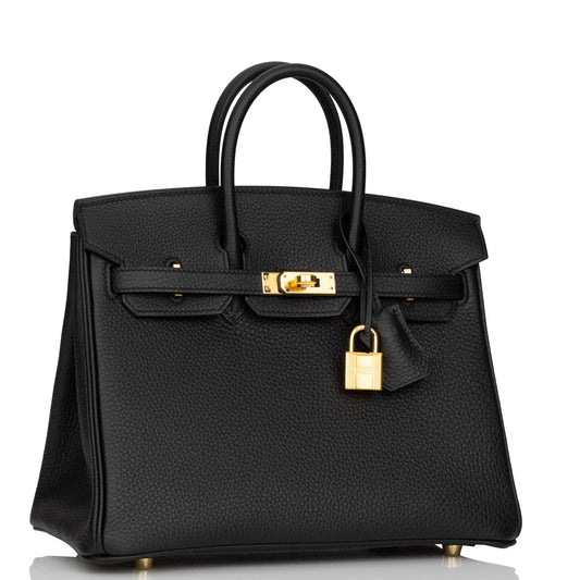 Hermes Birkin Togo Hardware Handbag Black Gold Travel Bag 53