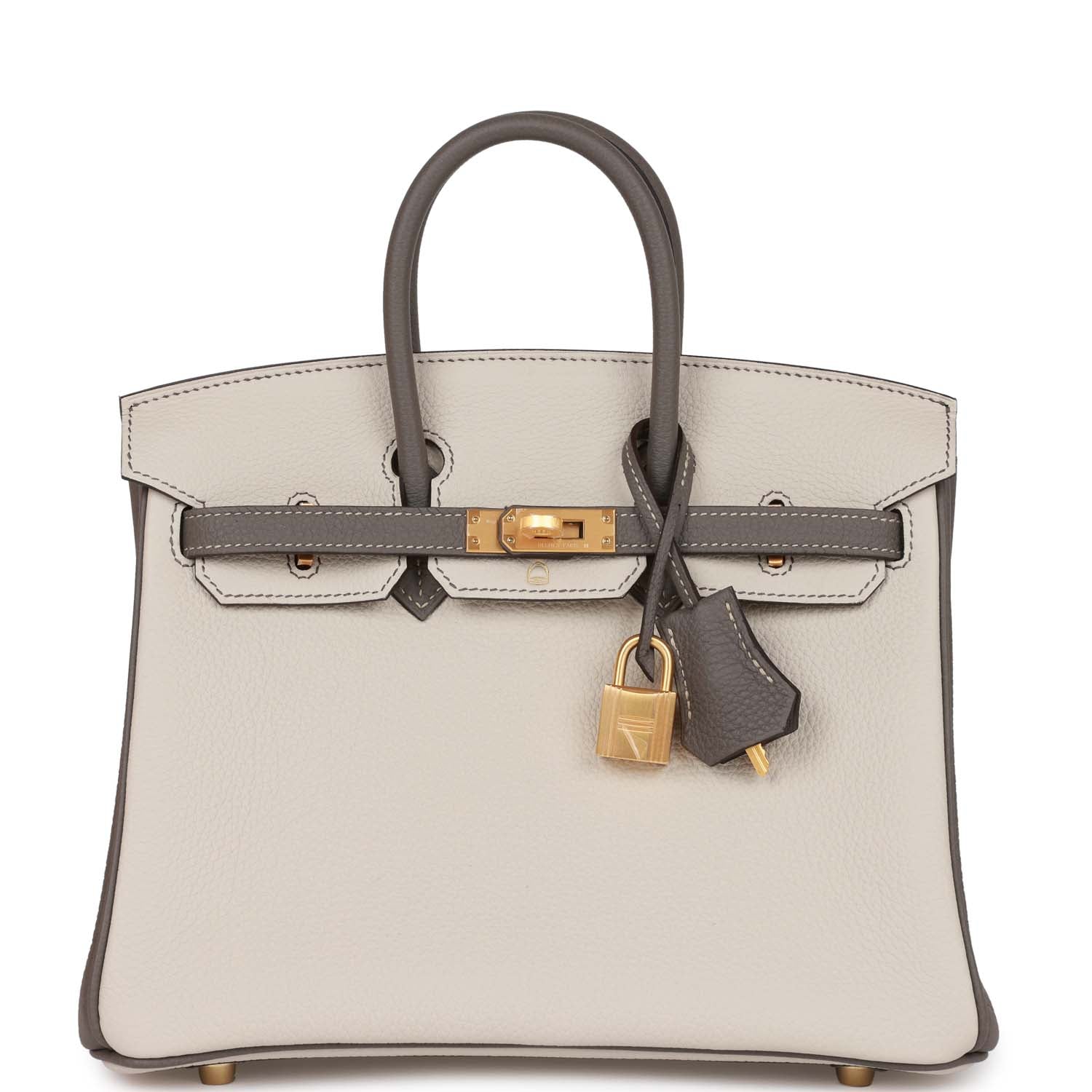 Hermes Special Order Hss Birkin Beton And Etain Togo Gold Travel Bag