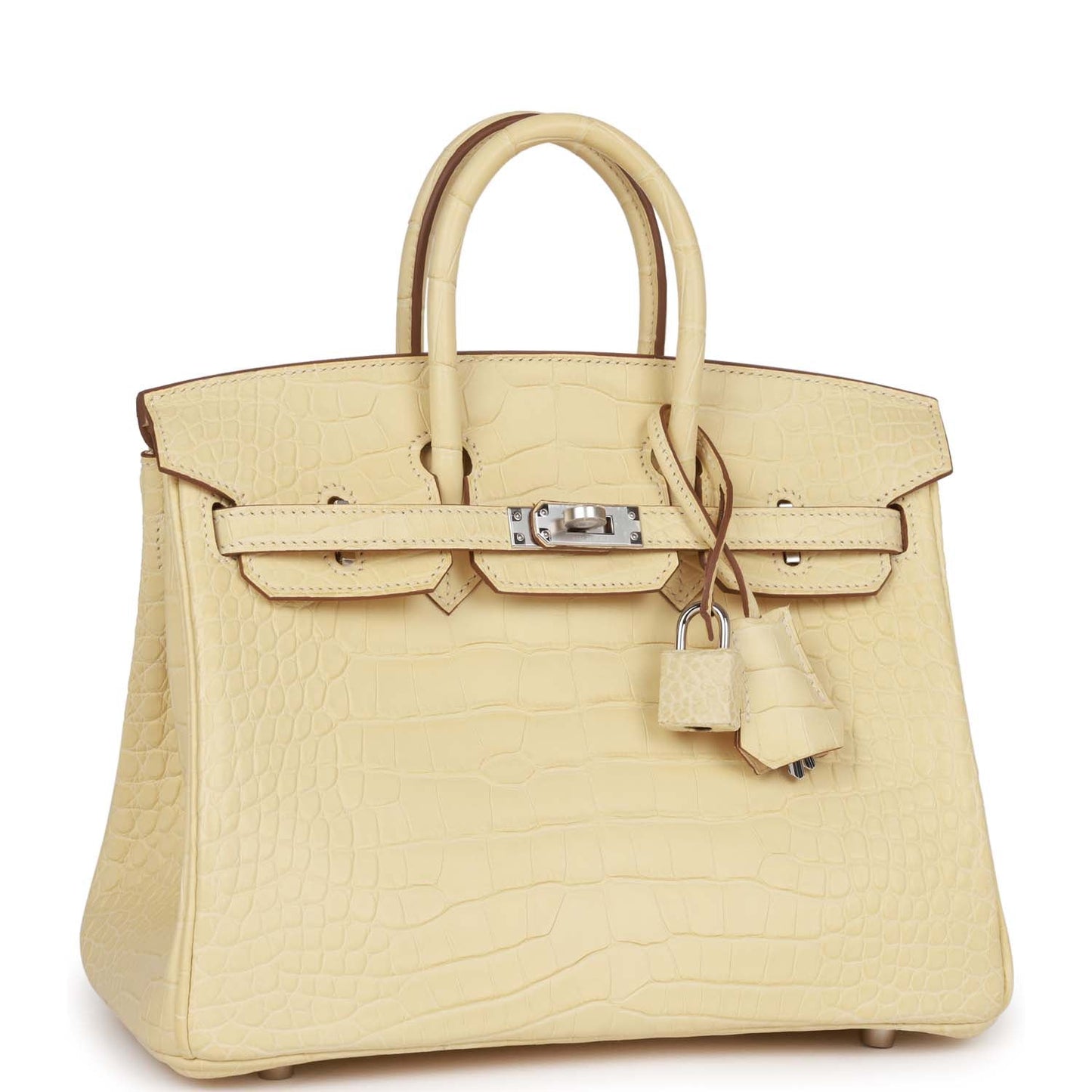 Hermes Birkin Vanille Matte Alligator Palladium Hardware Handbag Travel Bag