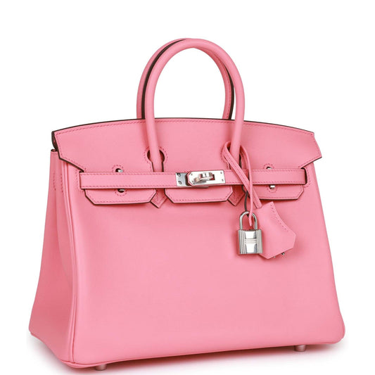 Hermes Birkin Rose Ete Swift Palladium Hardware Handbag Travel Bag