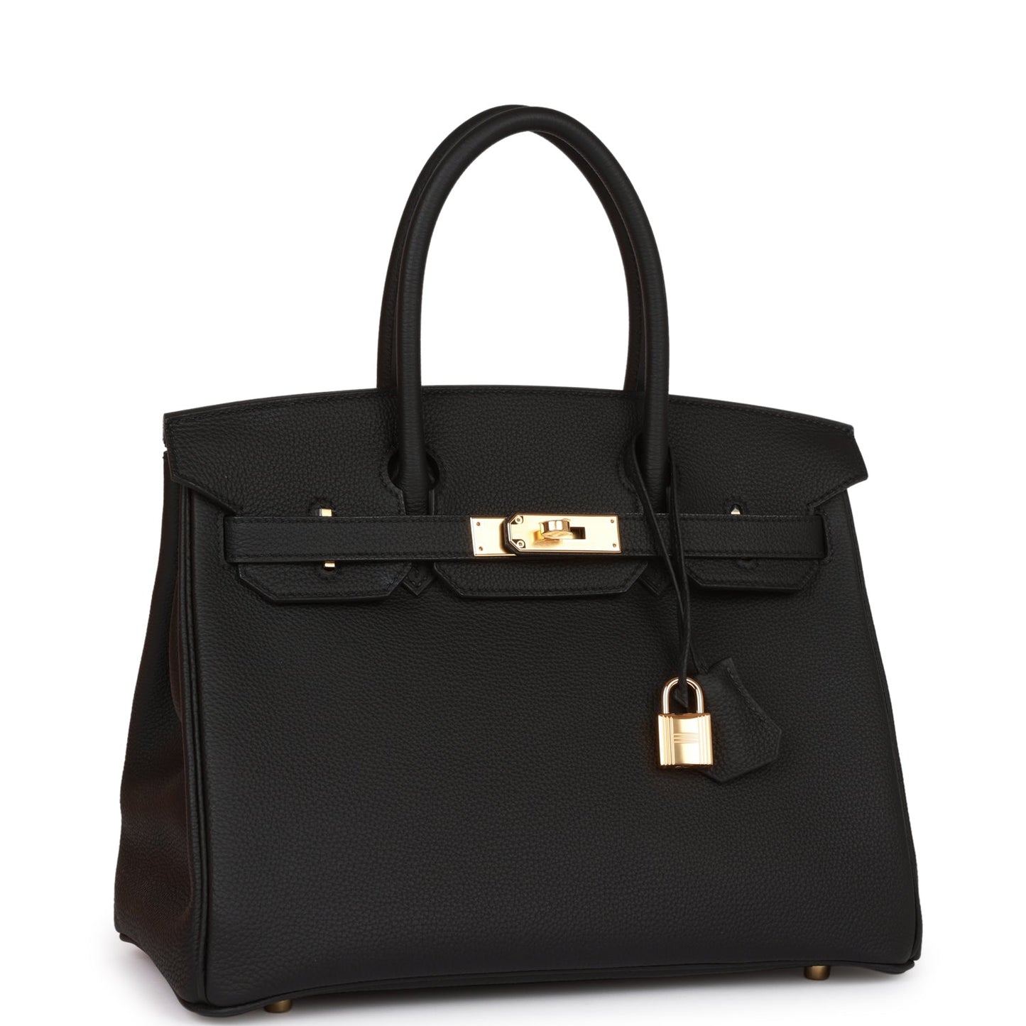 Hermes Birkin Togo Hardware Handbag Black Gold Travel Bag 23