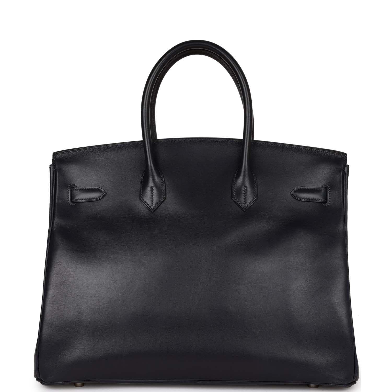 Hermes Luxury Birkin Bleu Navy Box Palladium Hardware Travel Bag