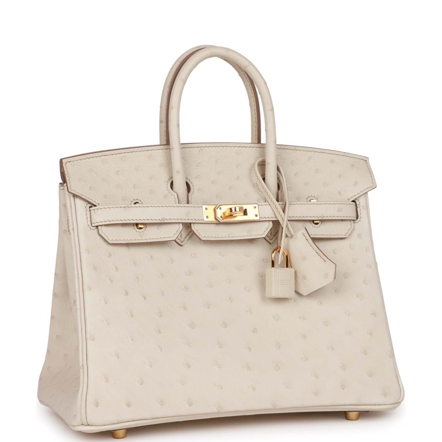 Hermes Birkin Beton Ostrich Hardware Handbag Gold Travel Bag 4