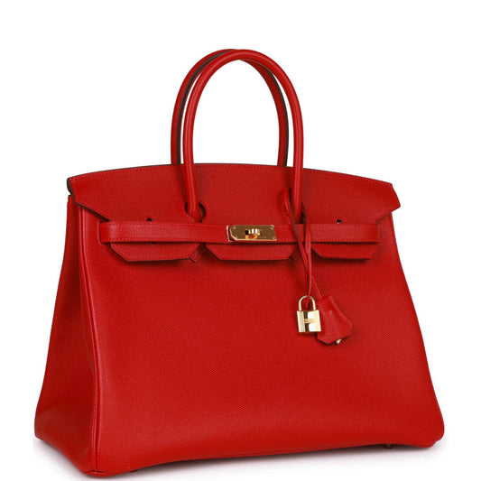 Hermes Birkin Rouge Cas Ue Epsom Hardware Handbag Gold Travel Bag