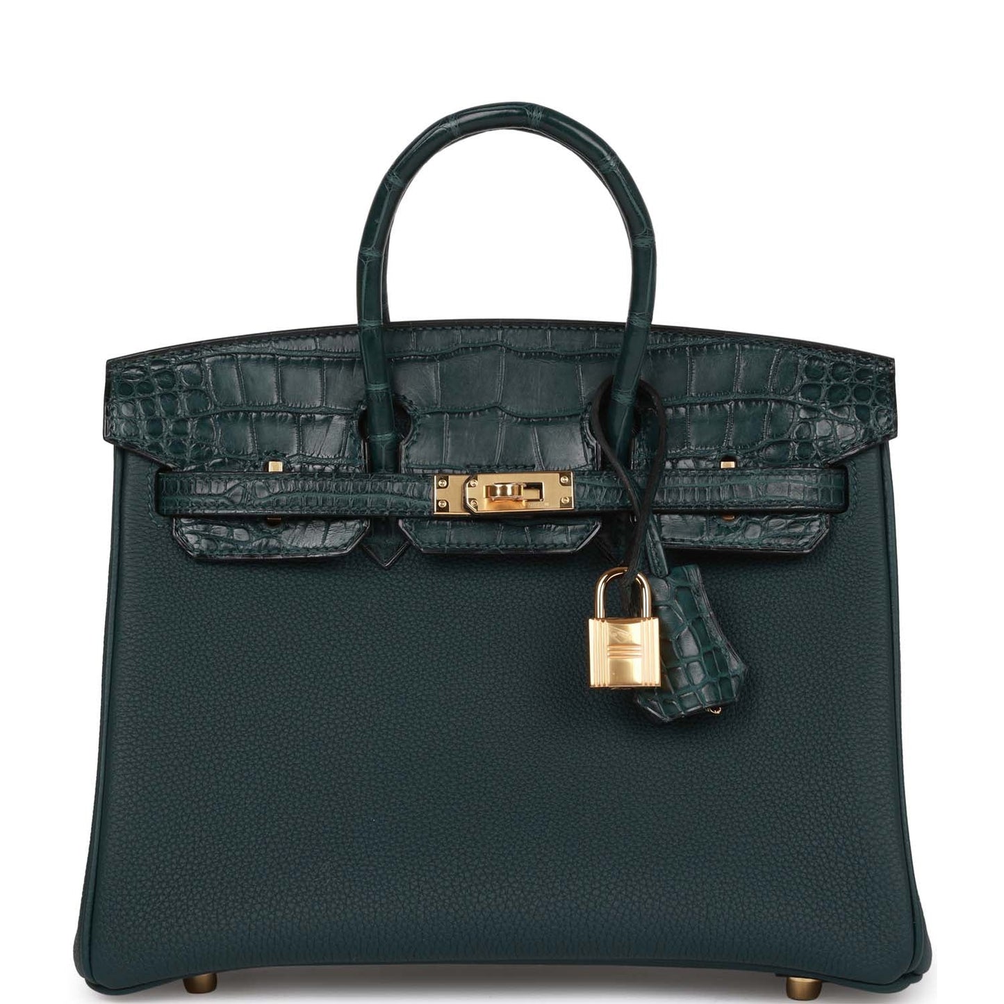 Hermes Birkin Vert Cypress Matte Alligator And Togo Touch Gold Travel Bag