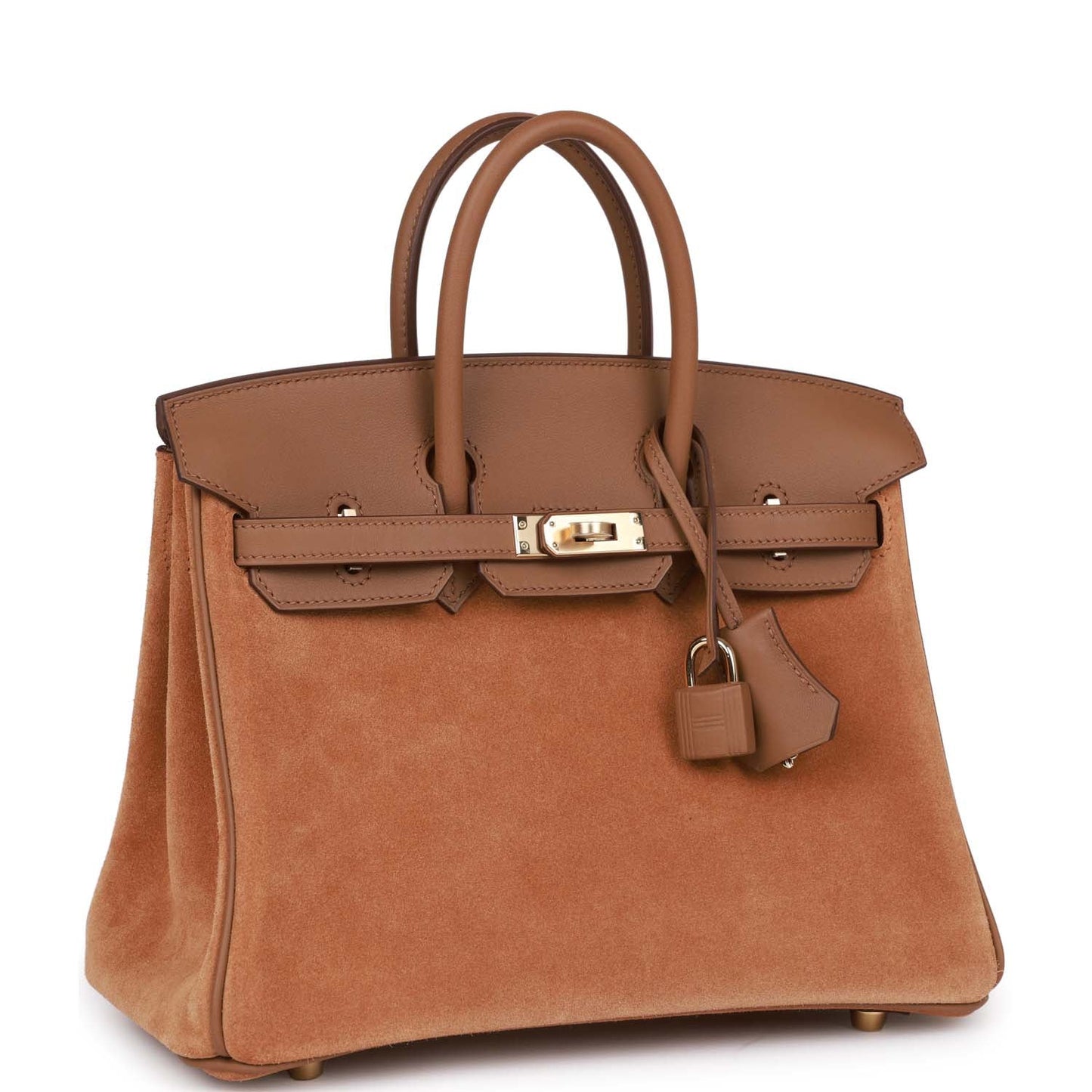 Hermes Birkin Chamois And Alezan Grizzly And Swift Gold Travel Bag
