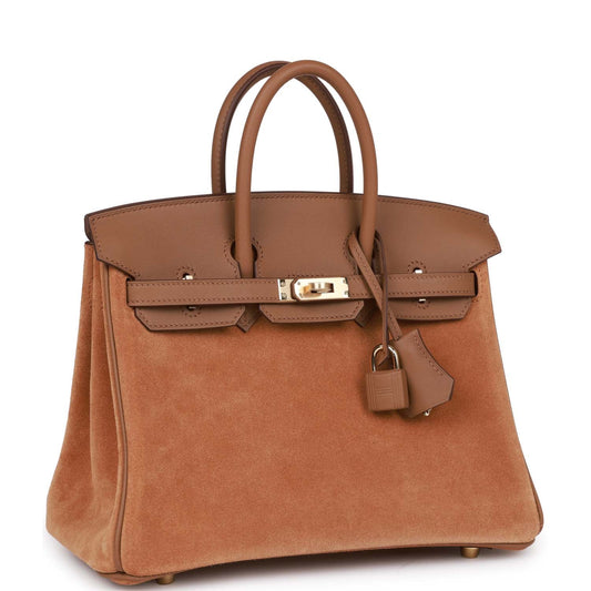 Hermes Birkin Chamois And Alezan Grizzly And Swift Gold Travel Bag
