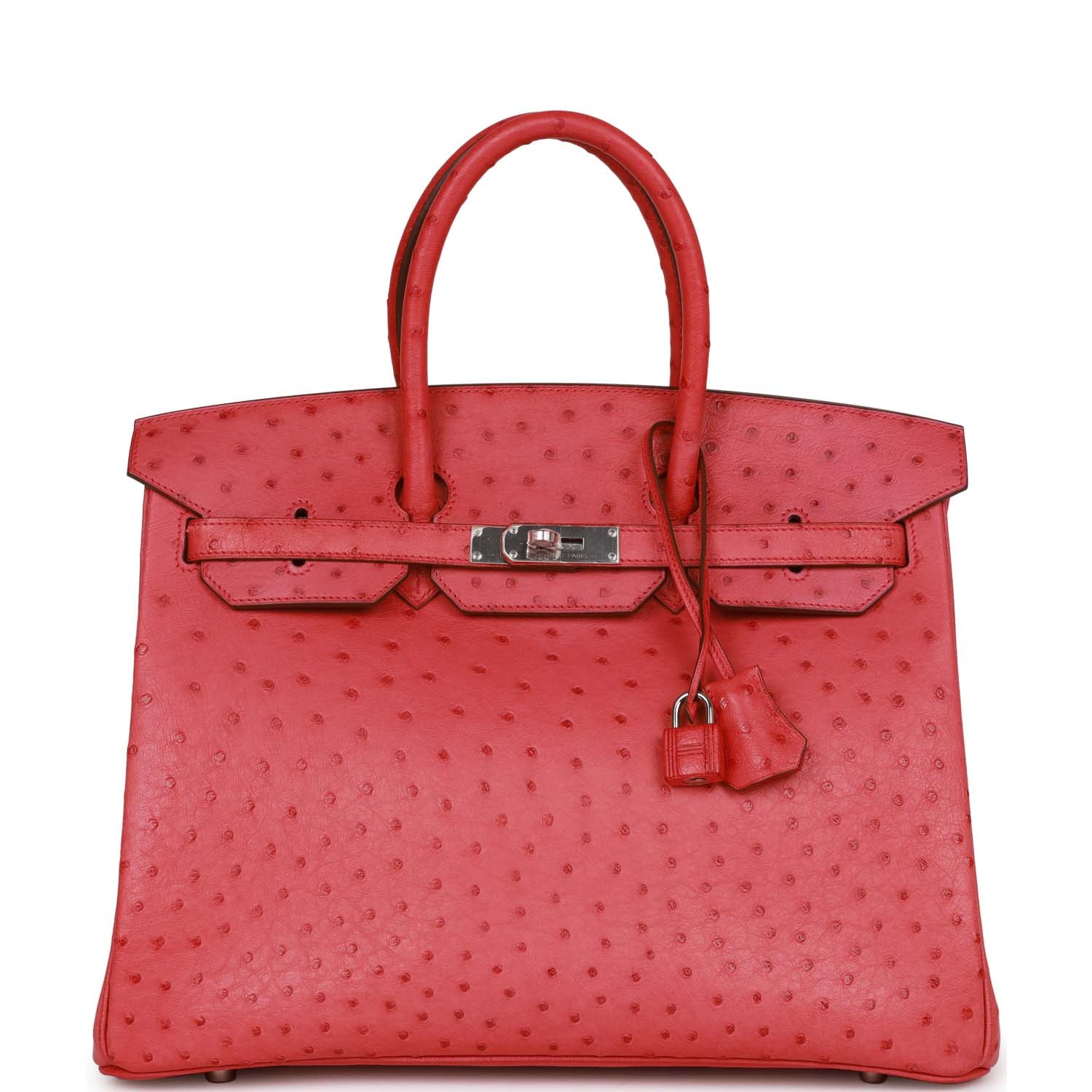 Hermes Birkin Bougainvillea Ostrich Palladium Hardware Handbag Travel Bag