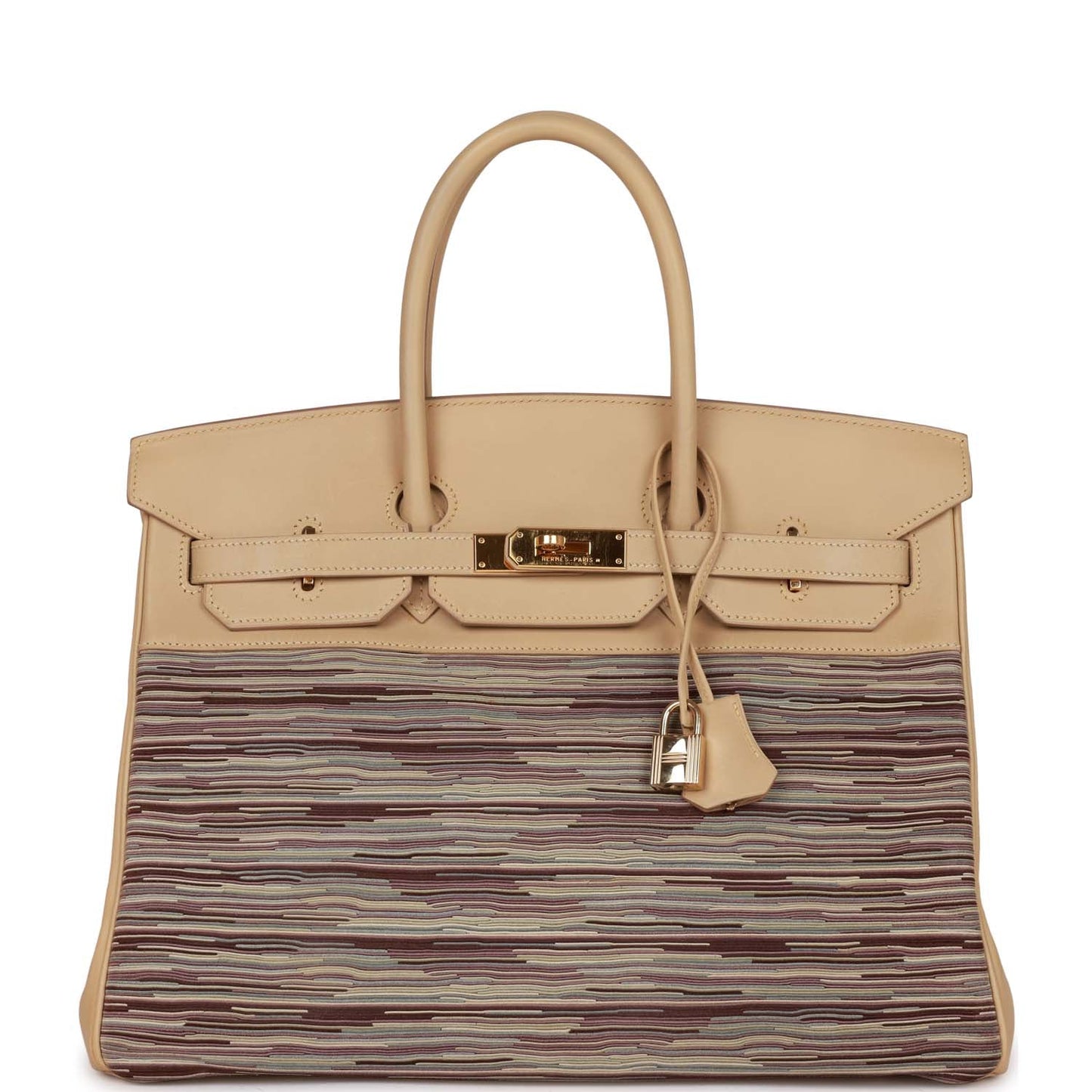 Hermes Birkin Vibrato Parchemin Box Hardware Handbag Gold Travel Bag