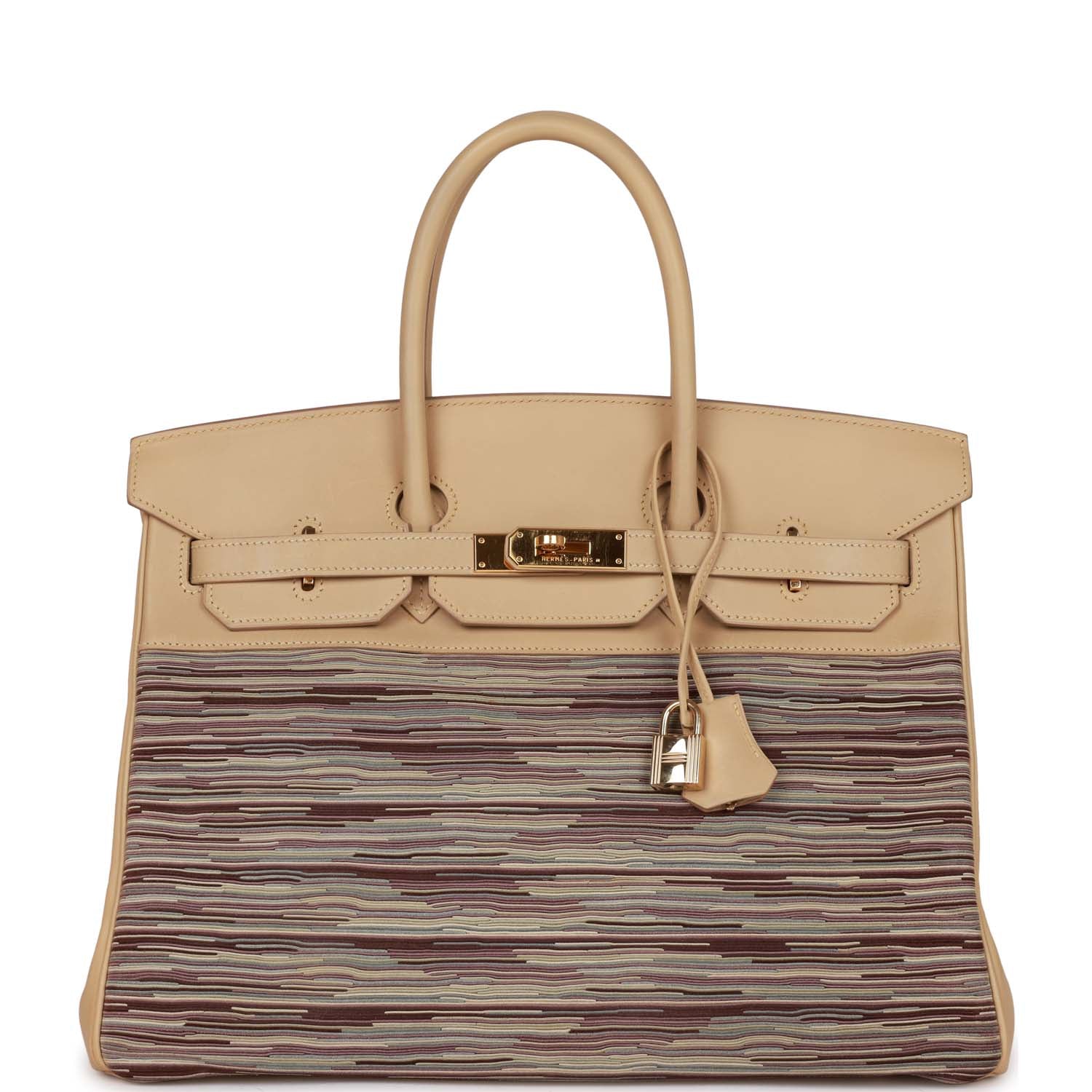 Hermes Birkin Vibrato Parchemin Box Hardware Handbag Gold Travel Bag