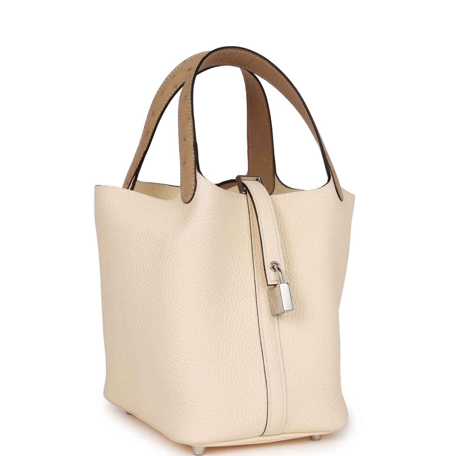 Hermes Picotin Lock Trench Ostrich And Nata Clemence Touch Travel Bag