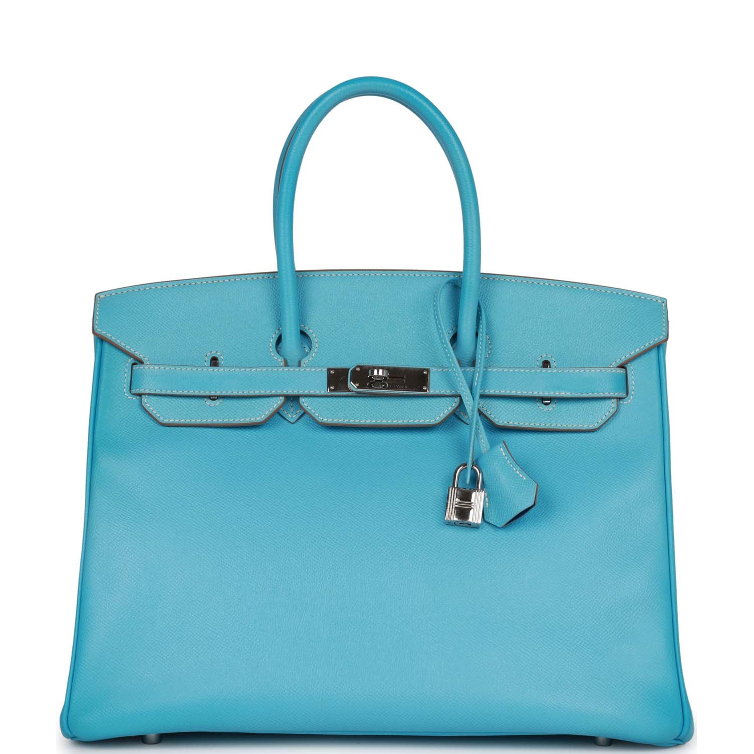 Hermes Birkin Celeste Candy Epsom Palladium Hardware Handbag Travel Bag