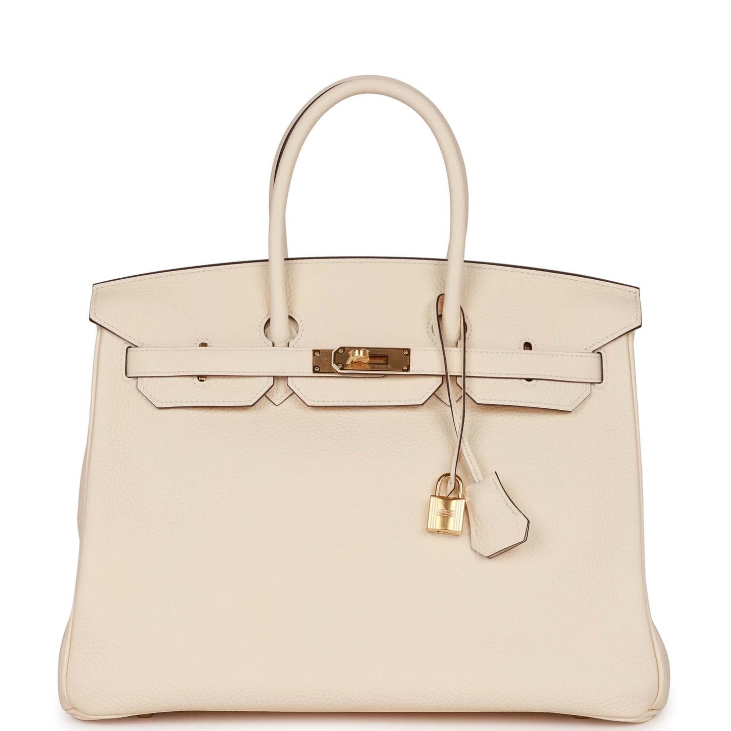 Hermes Birkin Nata Clemence Hardware Handbag Gold Travel Bag