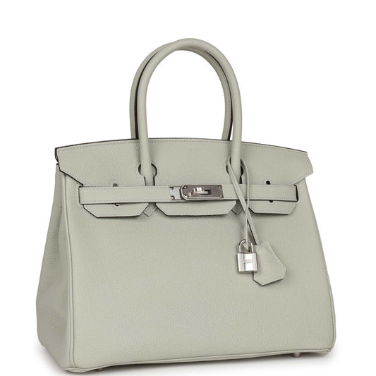Hermes Birkin Gris Neve Togo Palladium Hardware Handbag Travel Bag