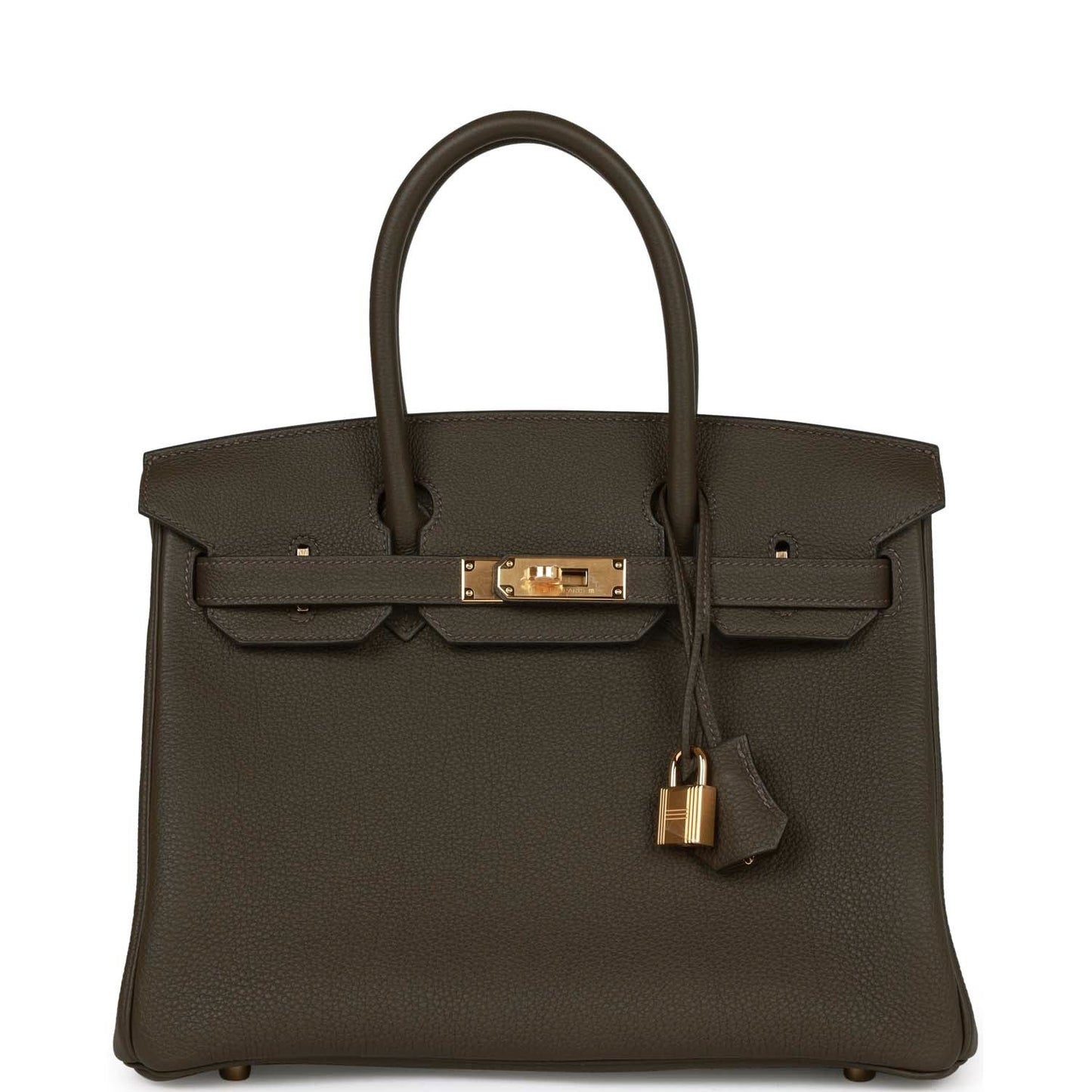 Hermes Birkin Eucalyptus Togo Hardware Handbag Gold Travel Bag
