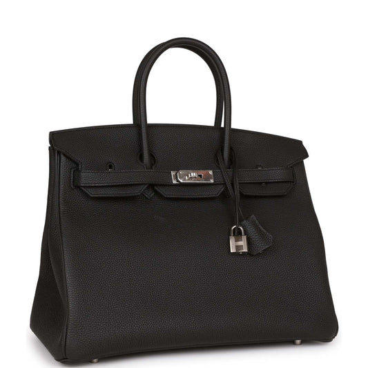 Hermes Birkin Togo Palladium Hardware Handbag Black Travel Bag Hardware 15
