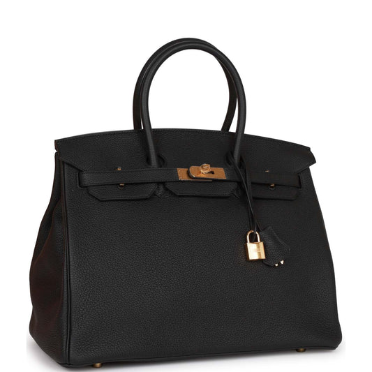 Hermes Birkin Togo Hardware Handbag Black Gold Travel Bag Hardware 20