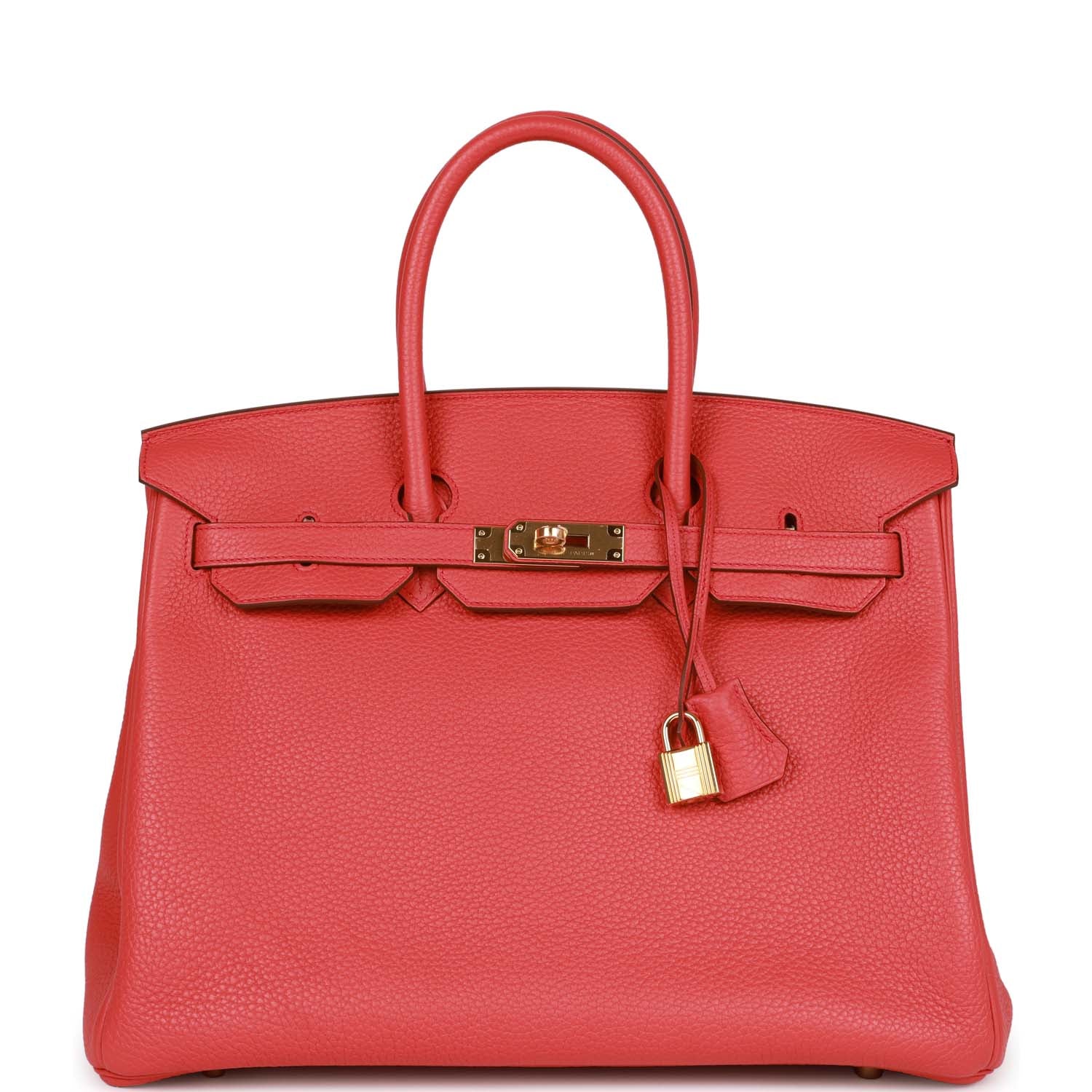 Hermes Birkin Bougainvillea Clemence Hardware Handbag Gold Travel Bag