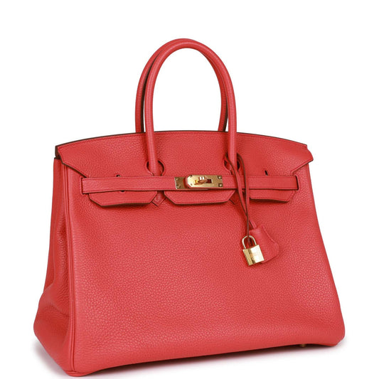 Hermes Birkin Bougainvillea Clemence Hardware Handbag Gold Travel Bag