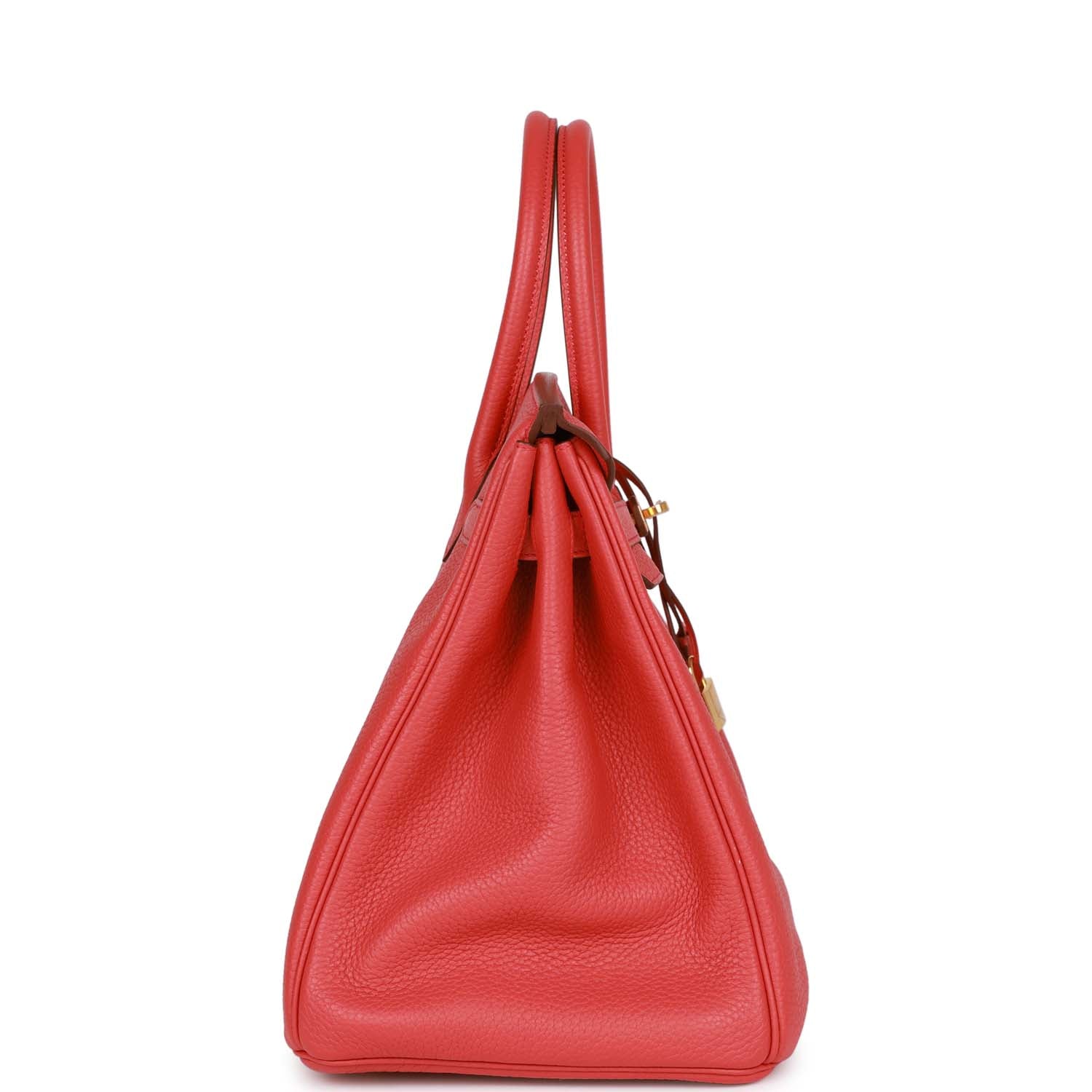 Hermes Birkin Bougainvillea Clemence Hardware Handbag Gold Travel Bag